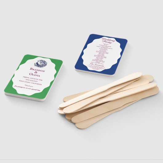 Éventail Ensemble de programmes de mariage et d'éventails P (Non-assemblé)