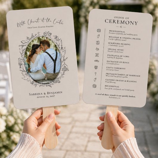 Éventail Ensemble de programmes de mariage photo chrétiens