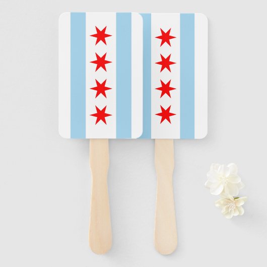 Éventail Ensemble de ventilateur à main avec drapeau de Chi (Devant et derrière)