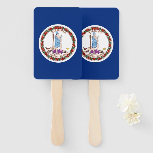 Éventail Ensemble de ventilateur à main avec drapeau de Vir (Devant et derrière)