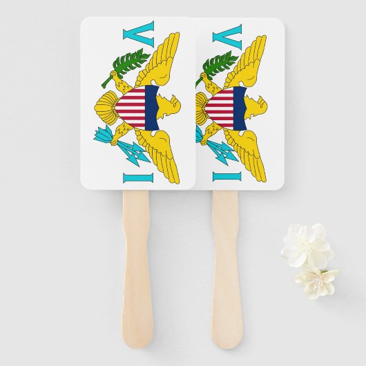 Éventail Ensemble de ventilateur à main avec drapeau des îl (Devant et derrière)