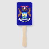 Éventail Ensemble de ventilateur à main avec drapeau du Mic (Dos)