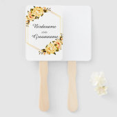 Éventail Ensemble de ventilateurs de mariage Jaune personna (Devant et derrière)