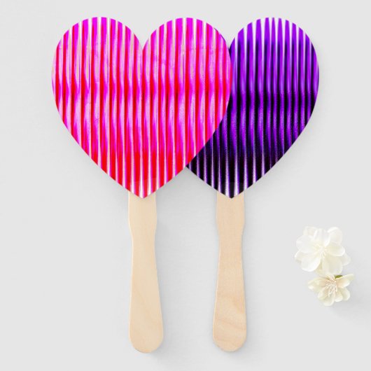 Éventail Ensemble de ventilateurs en forme de coeur rose (Devant et derrière)