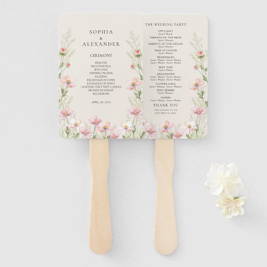 Éventail Ensemble de ventilateurs pour un mariage fleur sau (Devant et derrière)