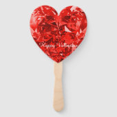 Éventail Ensemble personnalisé de ventilateurs Diamant Roug (Devant)