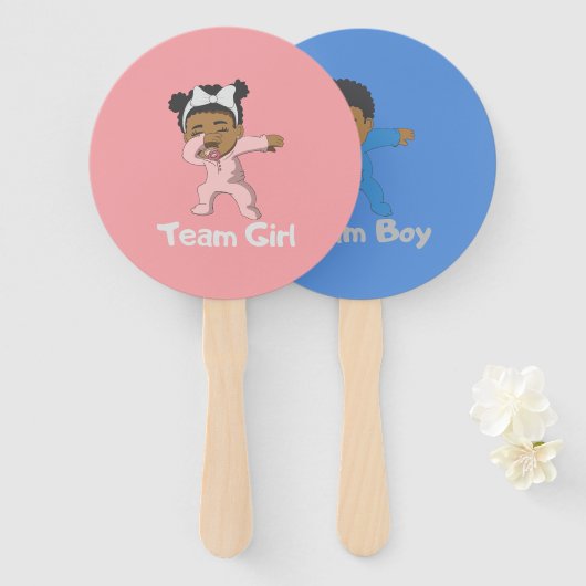 Éventail Équipe de révélation de genre Fille / Garçon rose  (Devant et derrière)