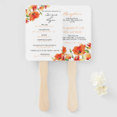 Éventail Été Golden Poppy Programme de mariage Ventilateur (Devant et derrière)
