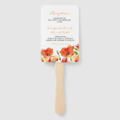 Éventail Été Golden Poppy Programme de mariage Ventilateur (Dos)