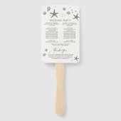 Éventail Étoile de mer grise programme de cérémonie Coquill (Dos)