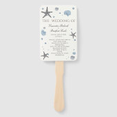 Éventail Étoile de mer grise programme de cérémonie Coquill (Devant)