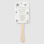 Éventail Étoile grise de mer programme de cérémonie de coq (Devant)