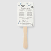 Éventail Étoile grise programme de cérémonie de coquille bl (Dos)