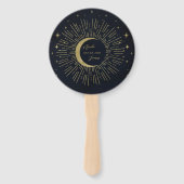 Éventail Étoiles dorées Nuit céleste Soleil éclaté Lune (Dos)