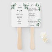 Éventail Eucalyptus Botanical Greenery  Wedding (Devant et derrière)