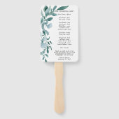 Éventail Eucalyptus Cadre vert Bleu Bleu Blanc Noir (Dos)