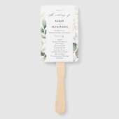Éventail Eucalyptus Glow Gold Programme de mariage vert (Devant)