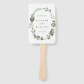 Éventail Eucalyptus Green Wreath Wedding Programme (Devant)