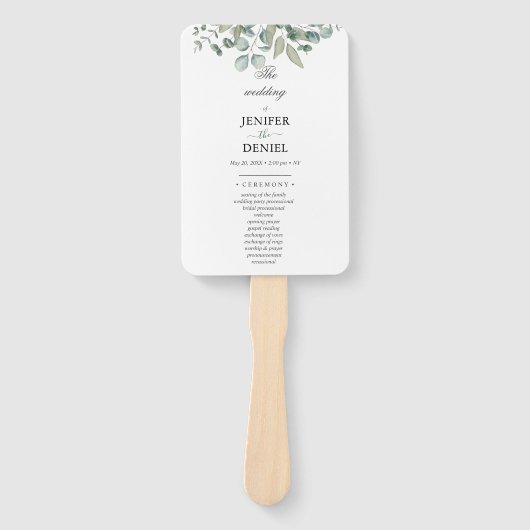 Éventail Eucalyptus Greenery Wedding (Devant)