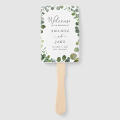 Éventail Eucalyptus Grove Mariage de verdure Bienvenue (Devant)