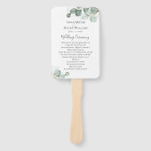 Éventail Eucalyptus Mariage Aquarelle Feuilles de feuillage (Devant)