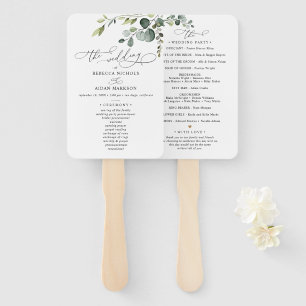 Éventail Eucalyptus Programme de Cérémonie Mariage de verdu