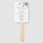 Éventail Eucalyptus Programme de Cérémonie Mariage de verdu (Devant)