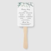 Éventail Eucalyptus Programme de Cérémonie Mariage de verdu (Dos)