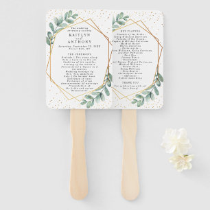 Éventail Eucalyptus Programme de mariage géométrique pour h