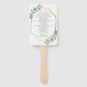 Éventail Eucalyptus Programme de mariage géométrique pour h (Dos)