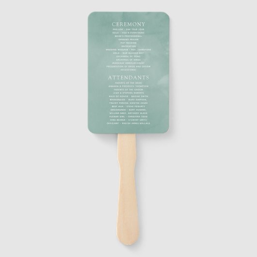 Éventail Eucalyptus Rose Programme de mariage géométrique (Dos)