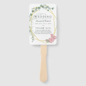 Éventail Eucalyptus Rose Programme de mariage géométrique (Devant)