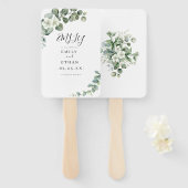 Éventail Eucalyptus Rustique Mariage de verdure (Devant et derrière)