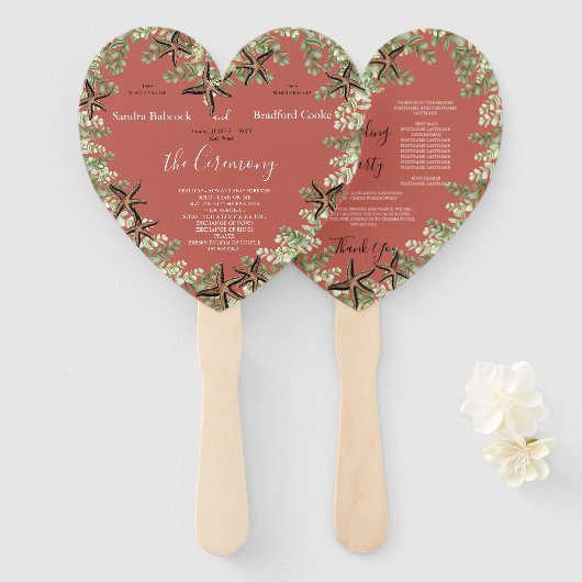 Éventail Eucalyptus Starfish Automne Automne terracotta coe (Devant et derrière)