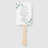 Éventail Eucalyptus Verdure Moderne Élégant Mariage d'été (Devant)