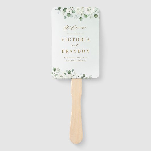 Éventail Eucalyptus Vert fleuris programmes de mariage rust (Devant)
