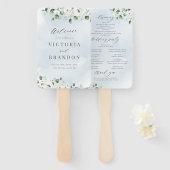 Éventail Eucalyptus Vert fleuris programmes de mariage rust (Devant et derrière)