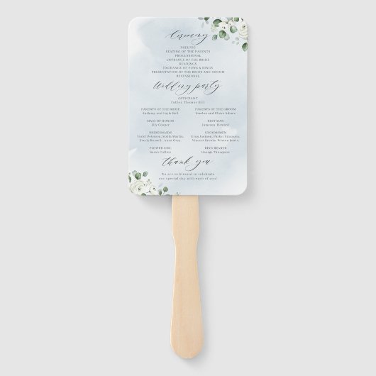 Éventail Eucalyptus Vert fleuris programmes de mariage rust (Dos)