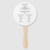 Éventail Eucalyptus vert simple programme de mariage élégan (Dos)