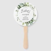 Éventail Eucalyptus vert simple programme de mariage élégan (Devant)
