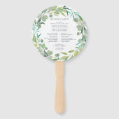 Éventail Eucalyptus Wreath Wedding Programme (Dos)