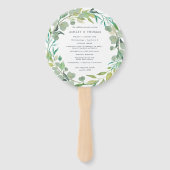 Éventail Eucalyptus Wreath Wedding Programme (Devant)