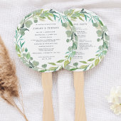 Éventail Eucalyptus Wreath Wedding Programme