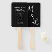 Éventail Événement de mariage de script moderne programme n (Devant et derrière)