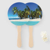 Éventail Exotic beach throw pillow (Devant et derrière)