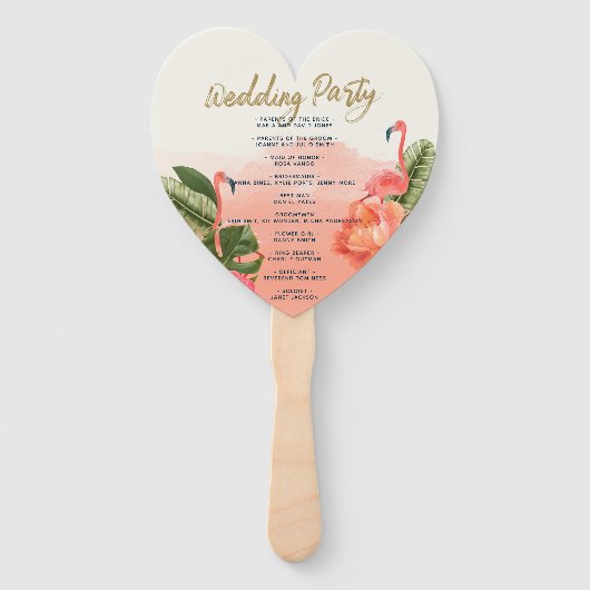Éventail Exotic Paradise Watercolor Wedding Programme (Dos)