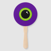 Éventail Eyeball drôle de Monstre vert et pourpre (Dos)