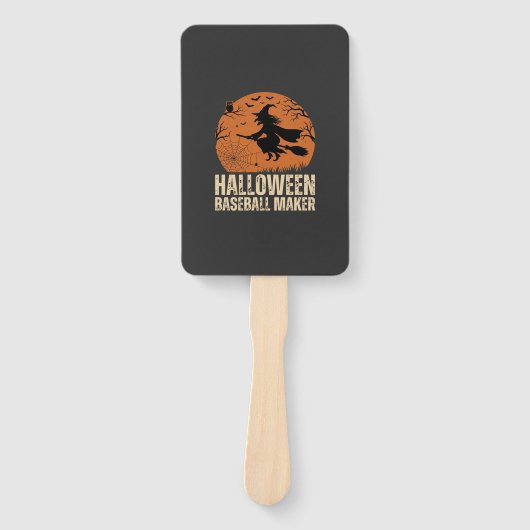 Éventail Fabricant de baseball Halloween Graphique de sorci (Devant)