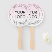 Éventail Facile Logo Remplacement & Editable Texte Rose Omb (Devant et derrière)