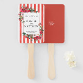 Éventail Faire-part de mariage rouge de Poinciana (Devant et derrière)